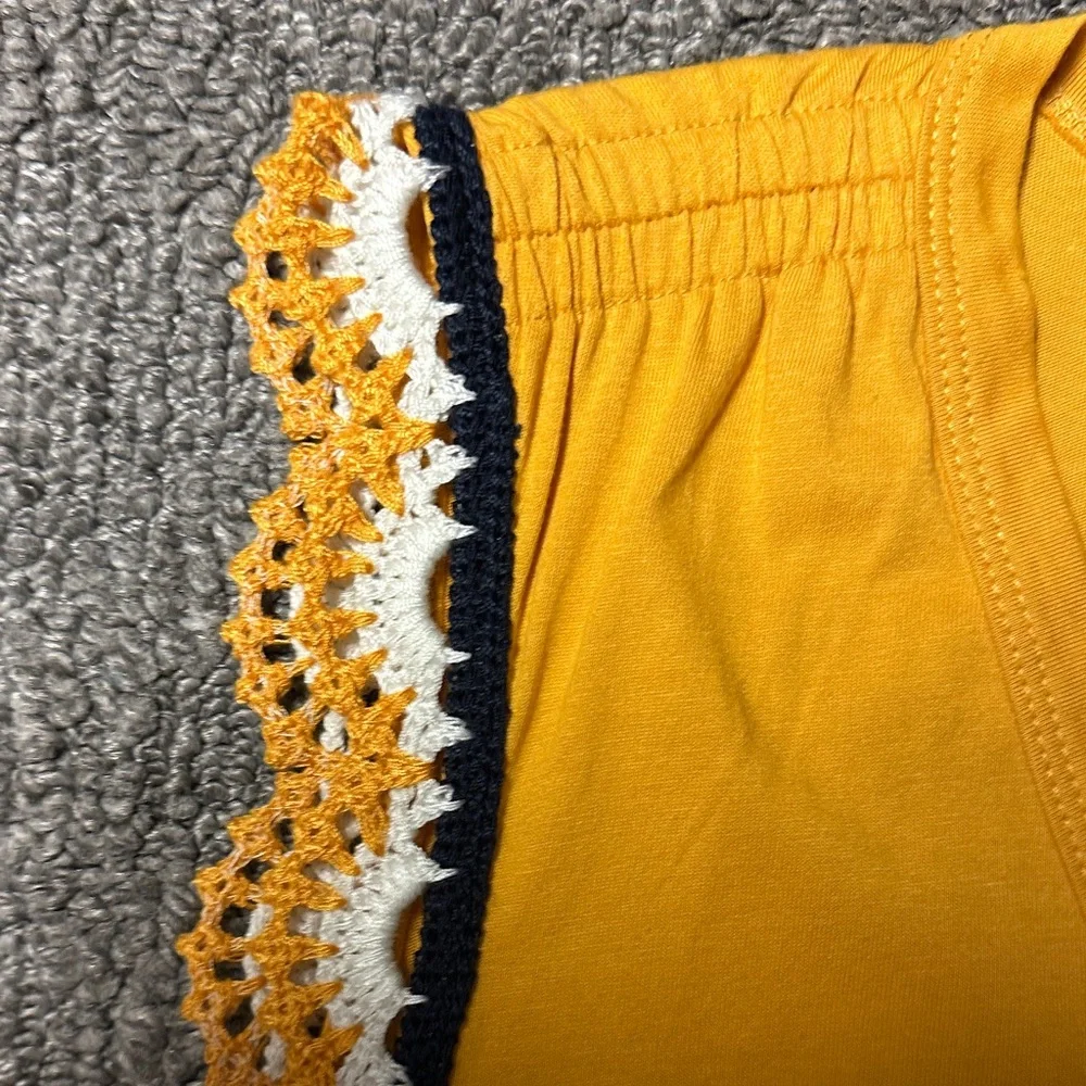 ❣️5|$25❣️Nautica Yellow Tank Top with Lace Trim. 🆕 - Picture 4 of 6